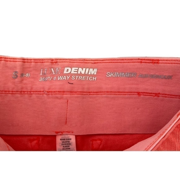 NWT Coral Pink Cropped Denim Bermuda Short Capri Pant - Picture 5 of 8